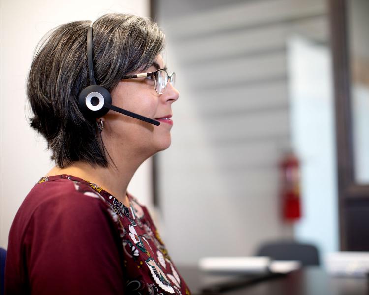 receptionist on phone