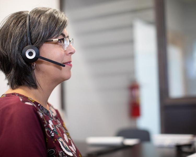 receptionist at desk