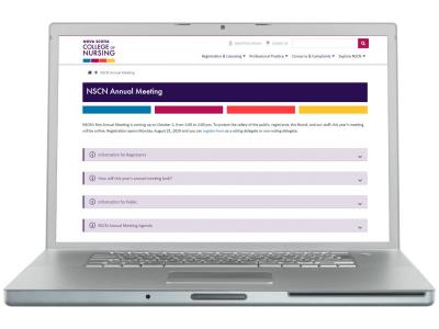 Annual Meeting webpage on computer