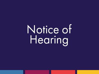 Notice of hearing text
